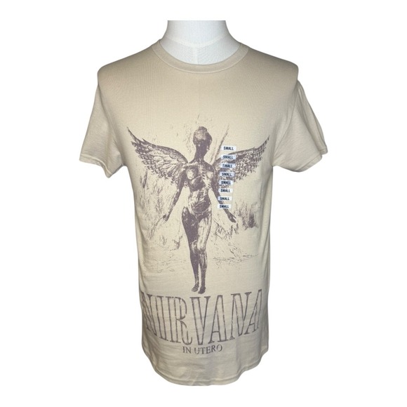 Other - Nirvana In Utero Graphic‎ T-Shirt Sand Beige Crew Neck Short Sleeve Small